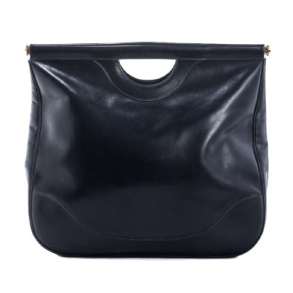 Authentic VINTAGE HERMES LEATHER CUTOUT HANDLE SHOPPER BAG